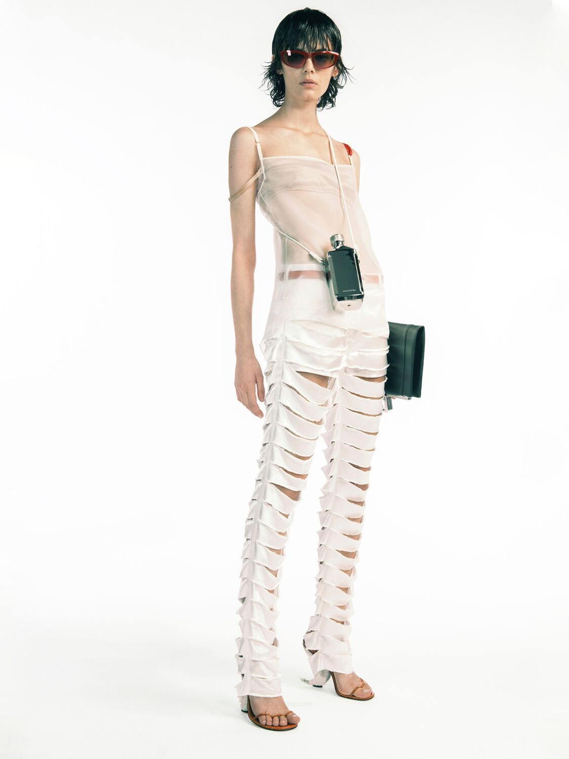 Givenchy Techno Organza Top W/ Back Zipper In Ivory