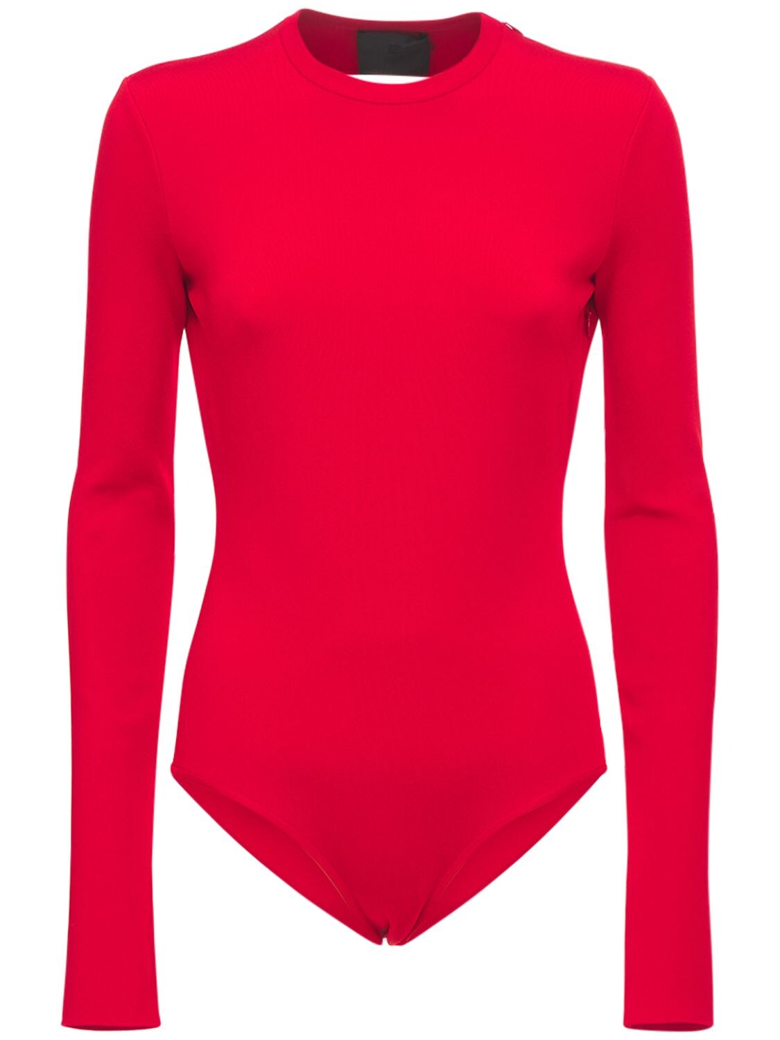 Givenchy Open Back Viscose Knit Bodysuit In Pop Red | ModeSens