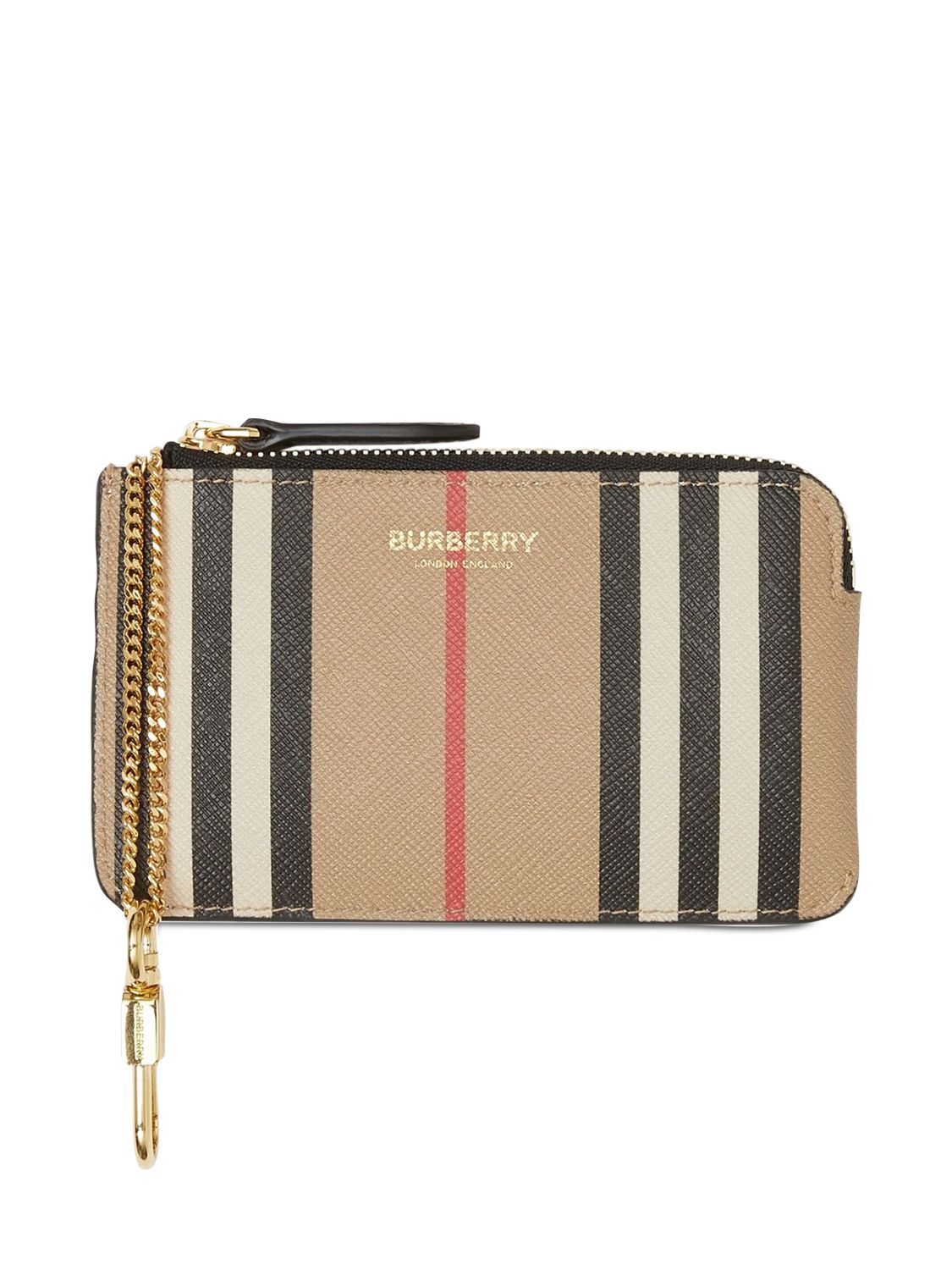 Beschichtete, Karierte Brieftasche Mit Kette