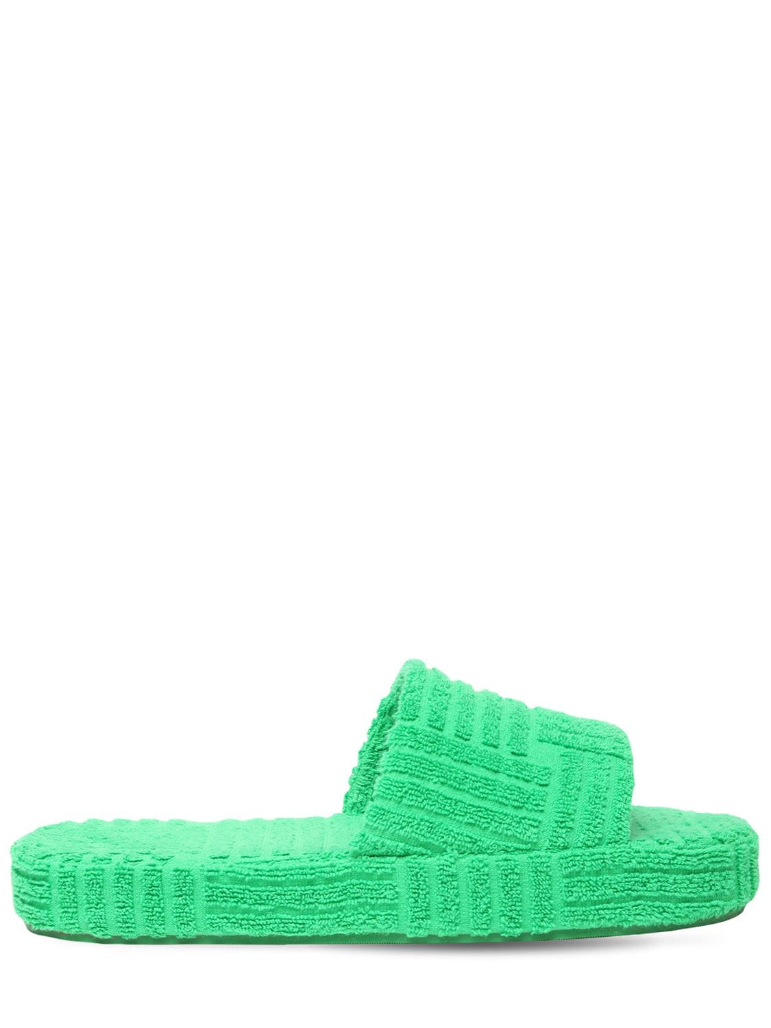 Image of Geometric Terrycloth Slide Sandals
