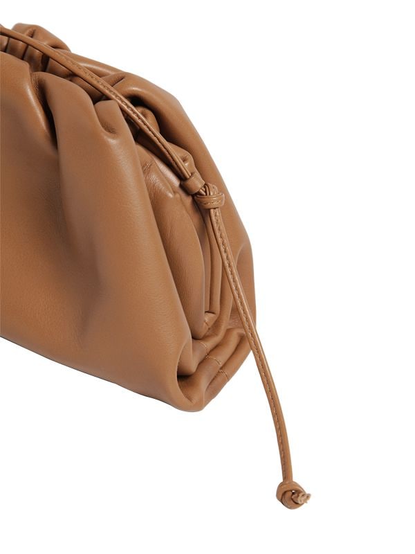Shop Bottega Veneta The Mini Pouch Smooth Leather Clutch In Camel
