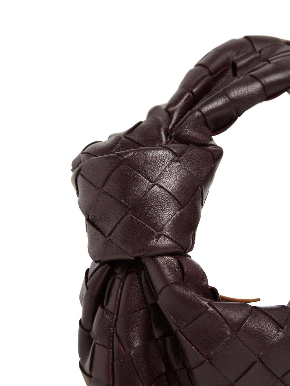 Shop Bottega Veneta Mini Jodie Leather Top Handle Bag In Grape