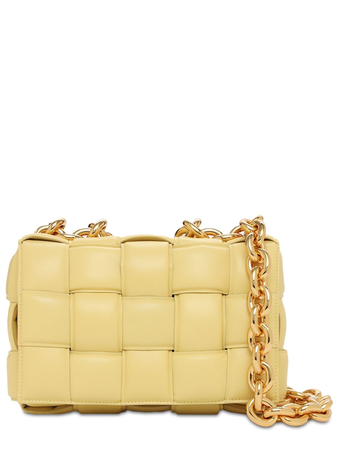 Bottega Veneta Yellow The Chain Cassette Leather Shoulder Bag Modesens