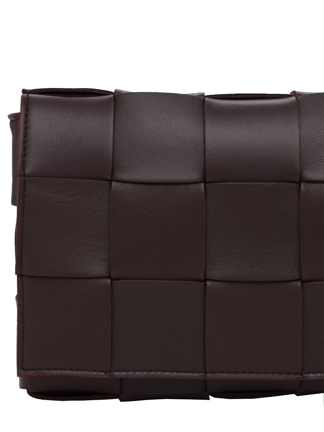 Shop Bottega Veneta Medium Cassette Leather Crossbody Bag In Grape