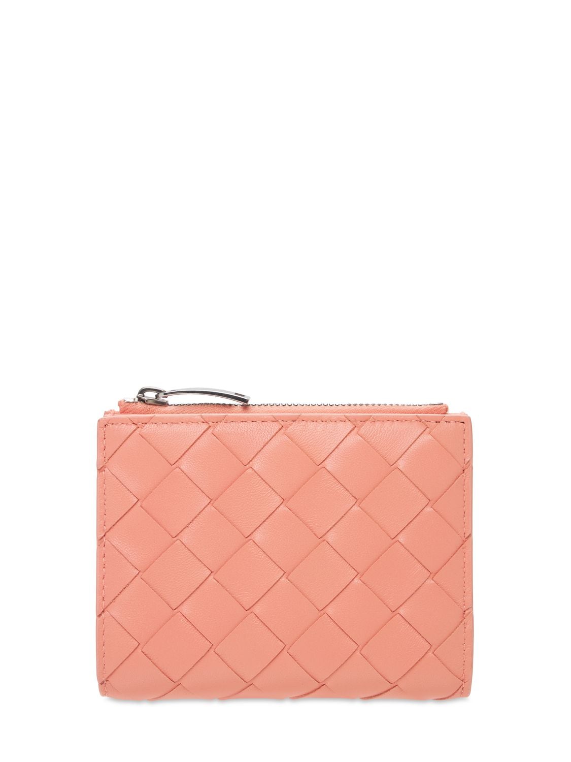 Bottega Veneta Womens Peachy Intrecciato Small Leather Bi-fold Wallet