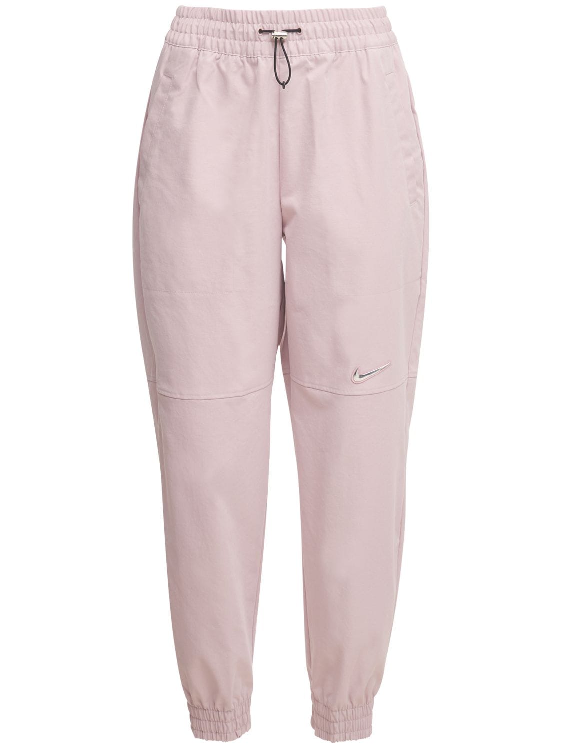 Nike Swoosh Woven Tech Pants In Grey,pink