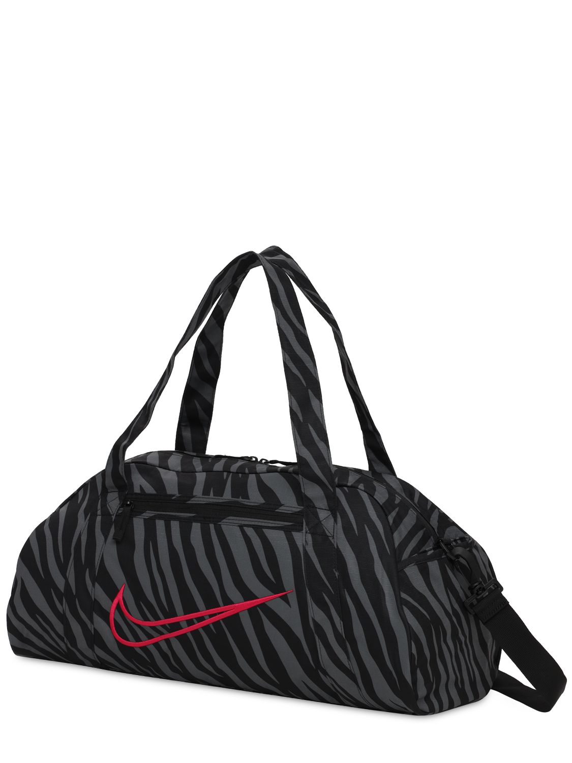 Nike Gym Club Women's Printed Training Duffel Bag In Black/fireberry