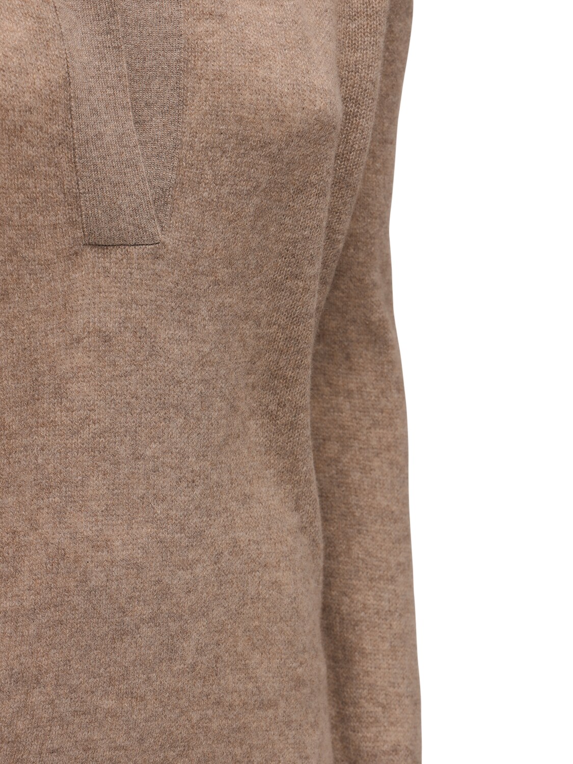 Khaite Jo Stretch Cashmere Polo Sweater In Beige,brown | ModeSens