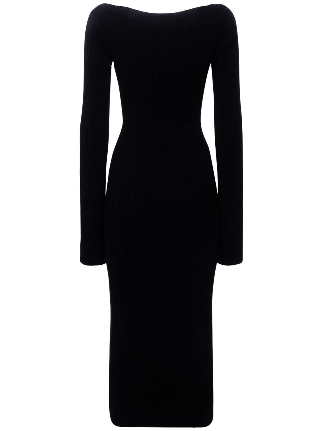 Shop Khaite Beth Stretch Viscose Bustier Midi Dress In Black