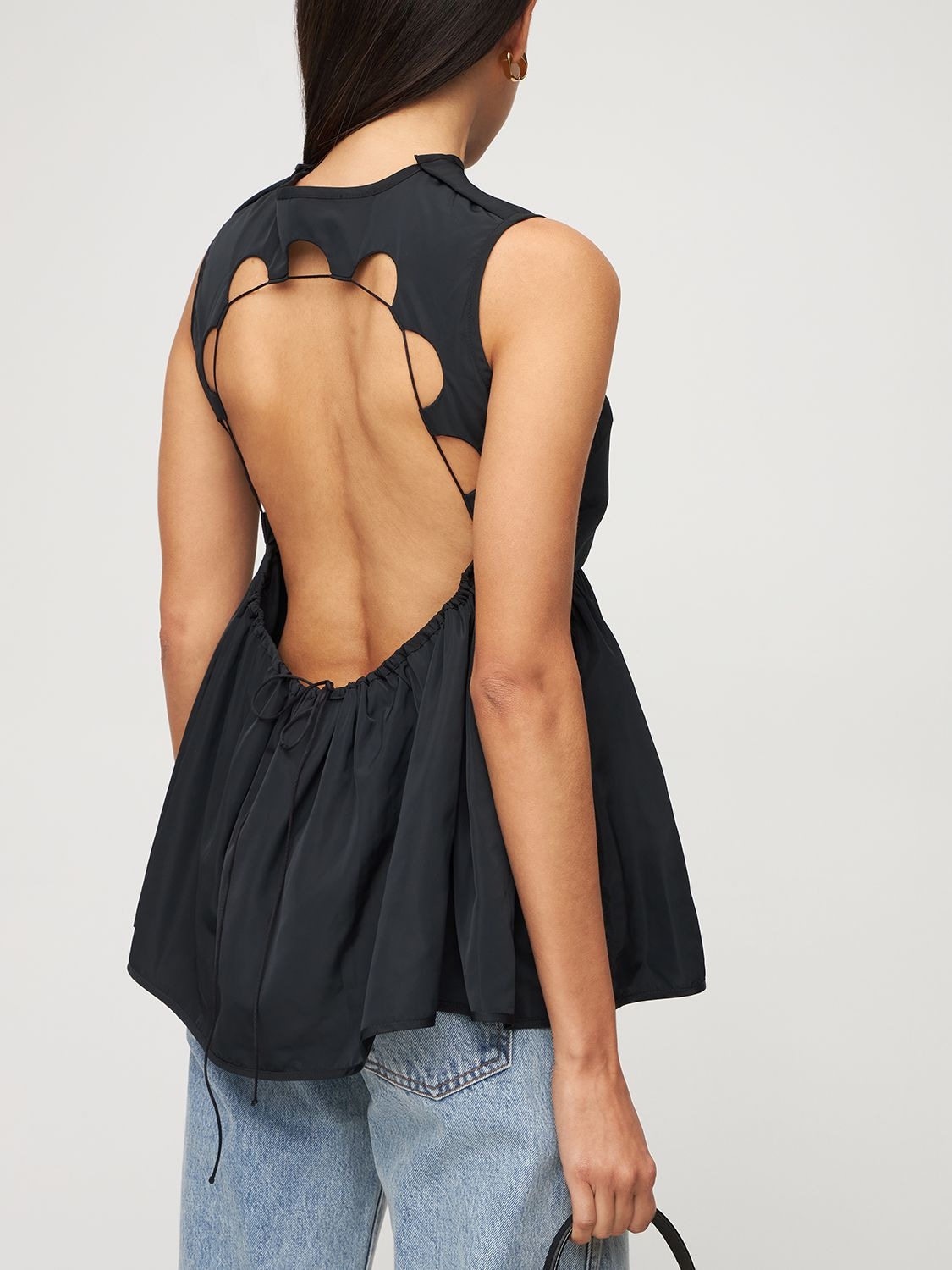 Cecilie Bahnsen Hattie Recycled Faille Top In Black | ModeSens