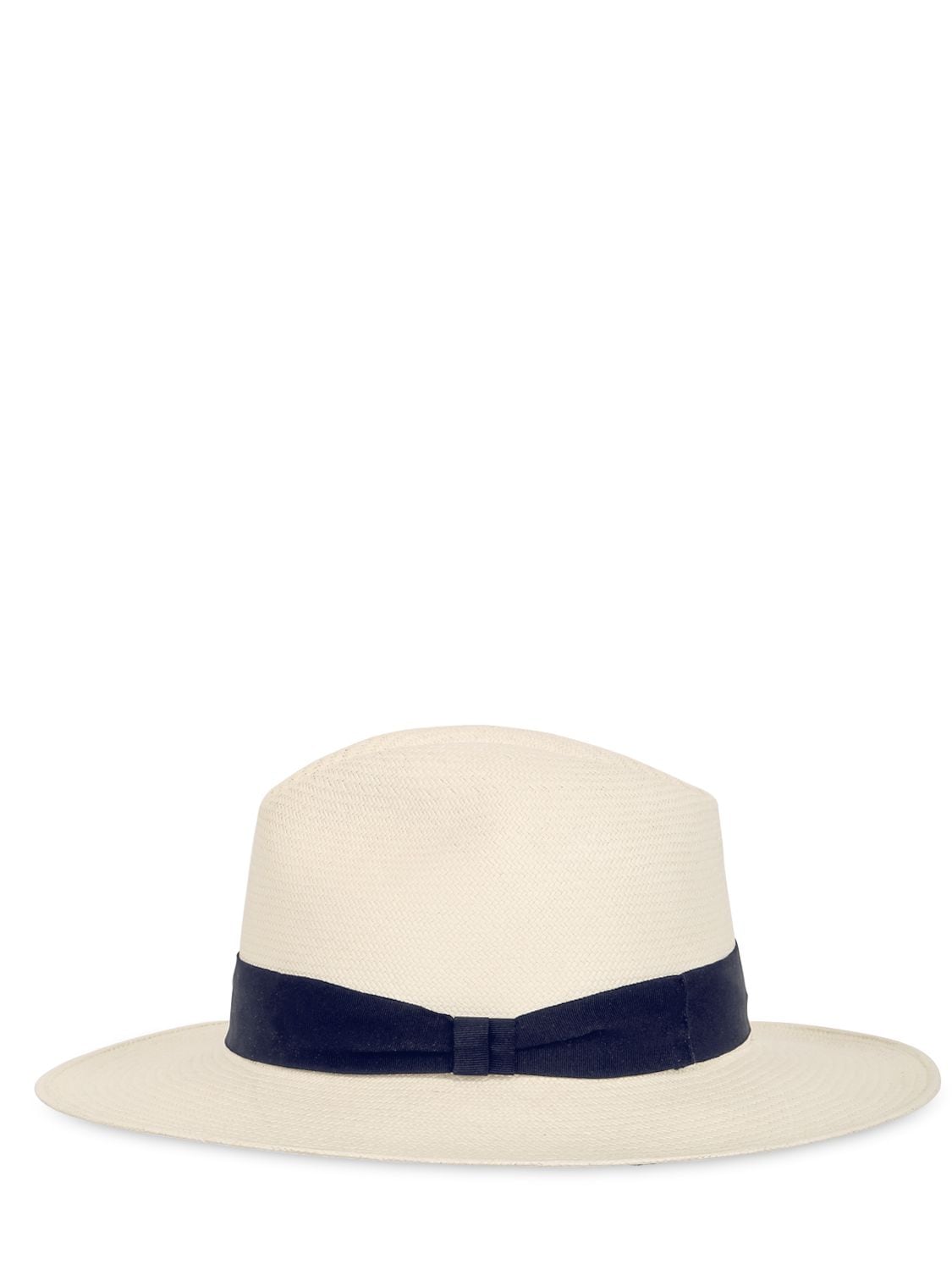 Shop Frescobol Carioca Ecuadorian Panama Straw Hat In White,navy