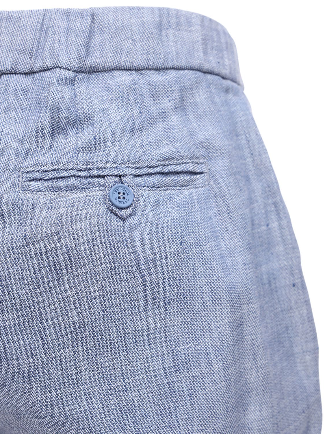 Shop Frescobol Carioca Oscar Linen & Cotton Chino Pants In Blue