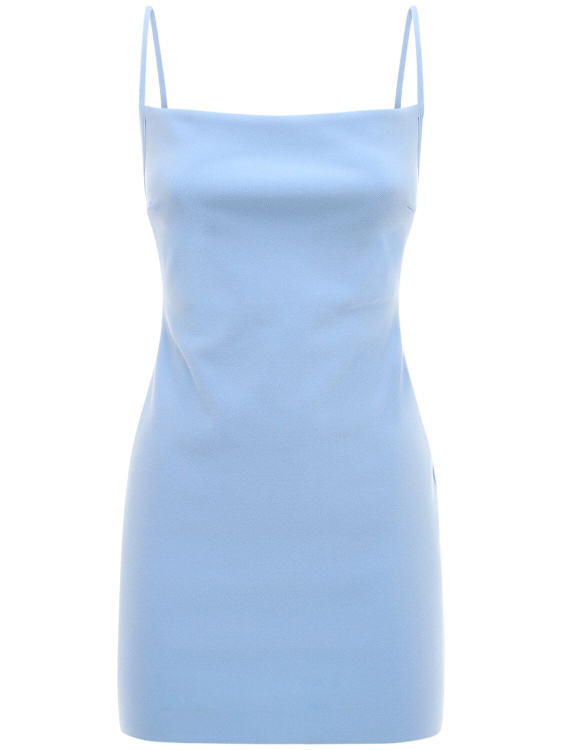 Bec & Bridge Hana Bonded Crepe Mini Dress In Light Blue