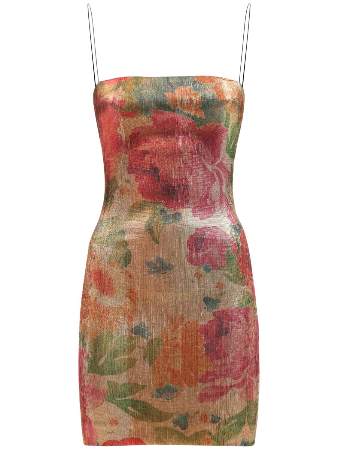 Bec & Bridge Bella Rose Printed Acetate Mini Dress In Multicolor