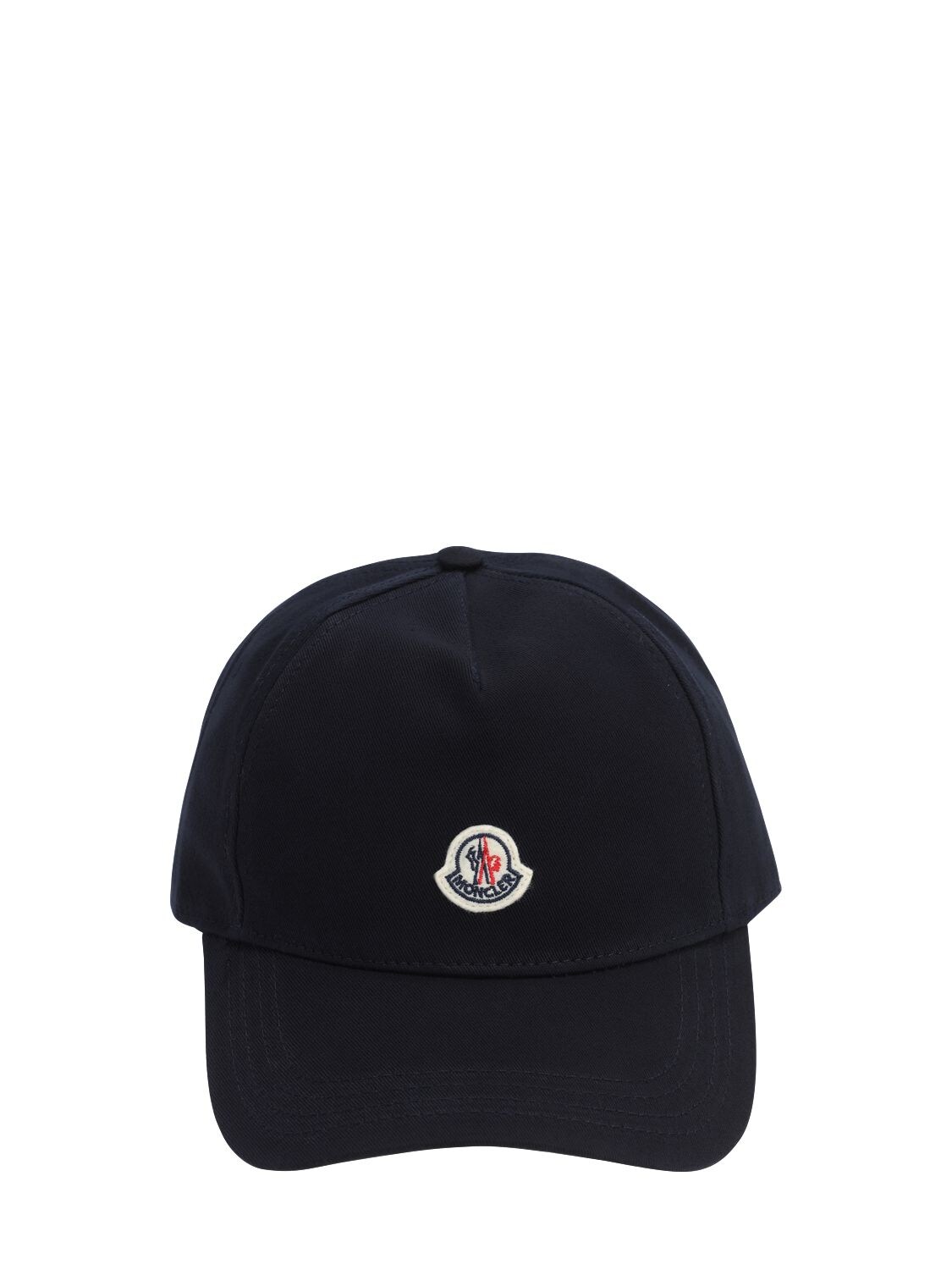 Moncler Logo Cotton Canvas Cap In Navy | ModeSens