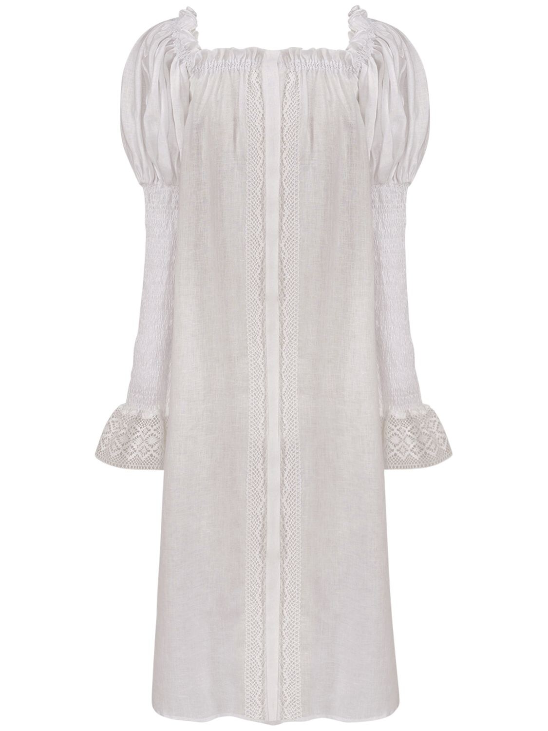 SLEEPER "OPERA" LINEN MIDI DRESS,73IDP8006-V0HJVEU1