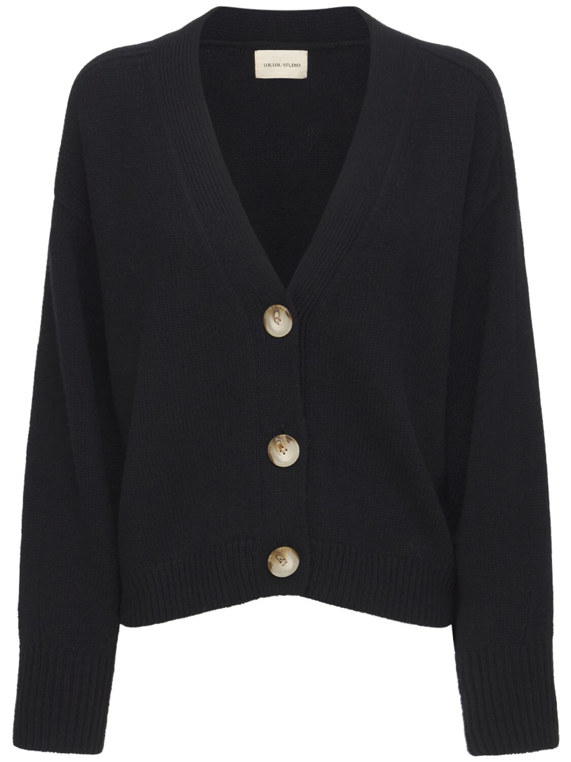 Shop Loulou Studio Zanzibar Wool & Cashmere Cardigan In Black
