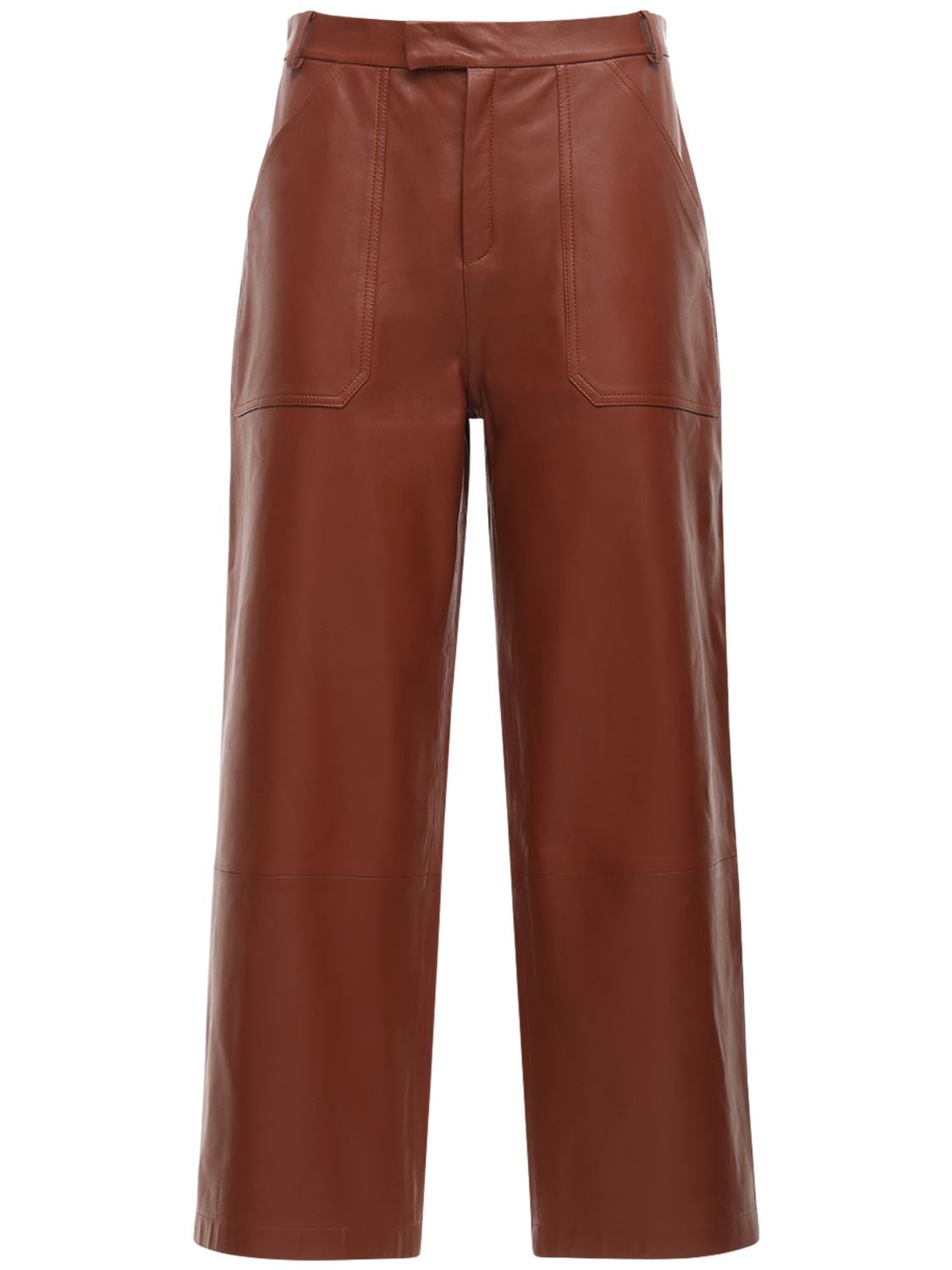 ZEYNEP ARCAY Leather Wide Crop Pants