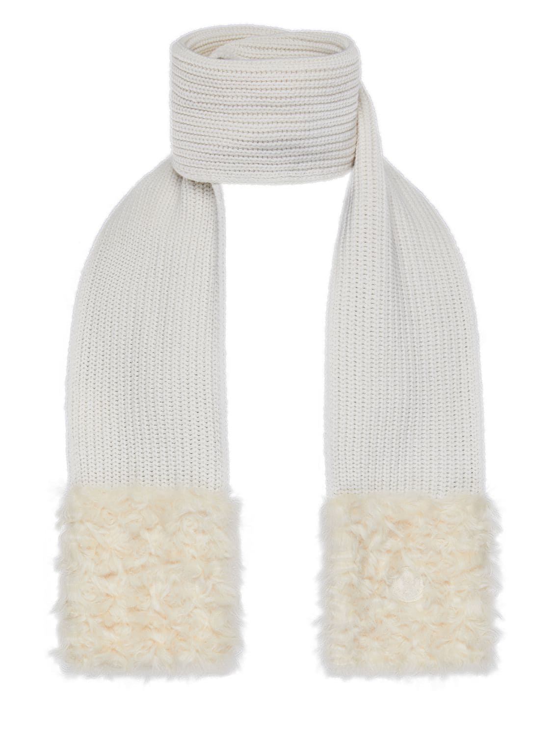 Logo Cotton & Wool Ribbed Knit Scarf Luisaviaroma Women Accessories Scarves 