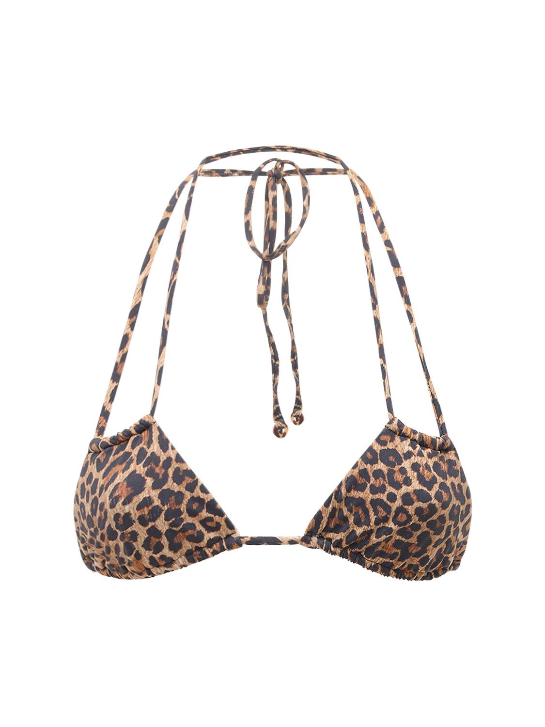 Leopard Print Double String Bikini Top