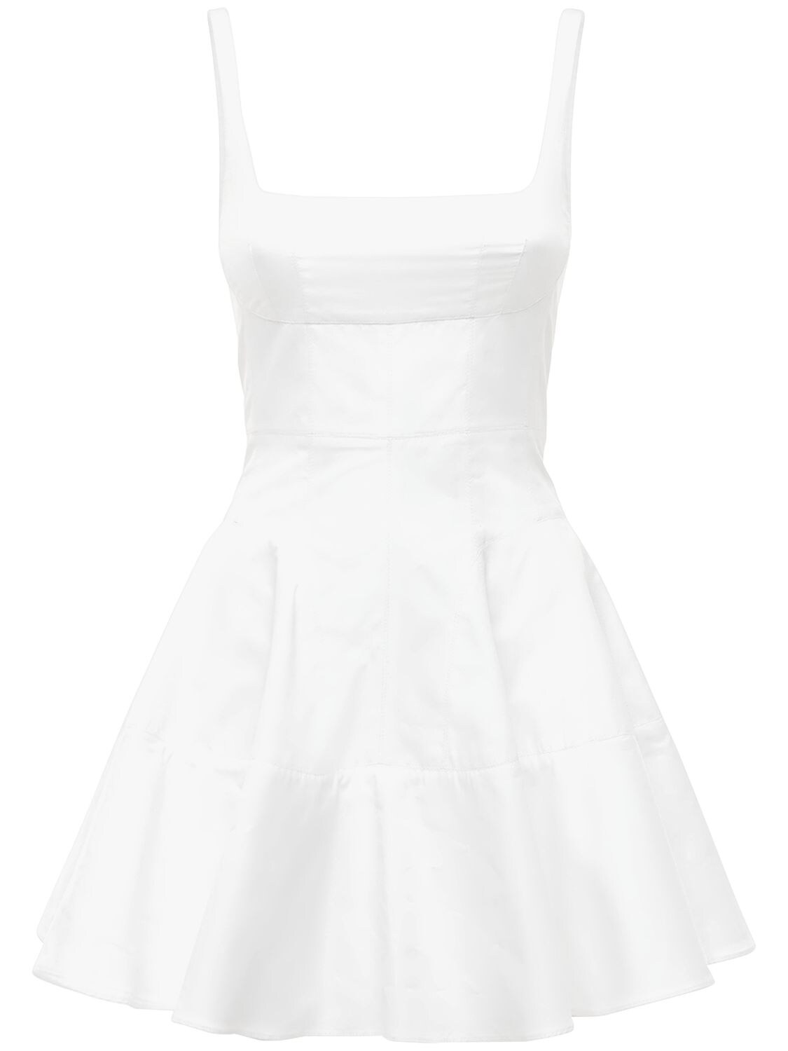Giovanni Bedin Cotton Poplin Godet Mini Dress In White