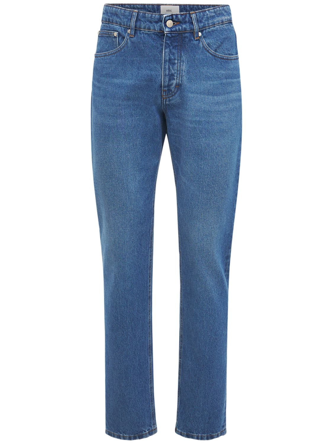 AMI Paris - 17cm ami fit cotton denim jeans - | Luisaviaroma