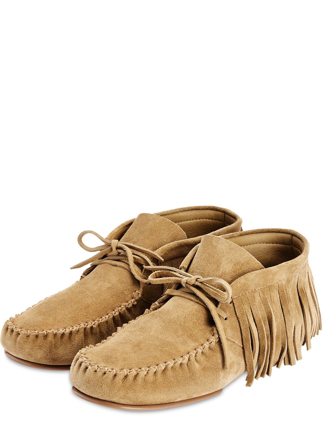 LOEWE FRINGED HIGH TOP SUEDE LOAFERS,73IDWJ002-ODEZMA2
