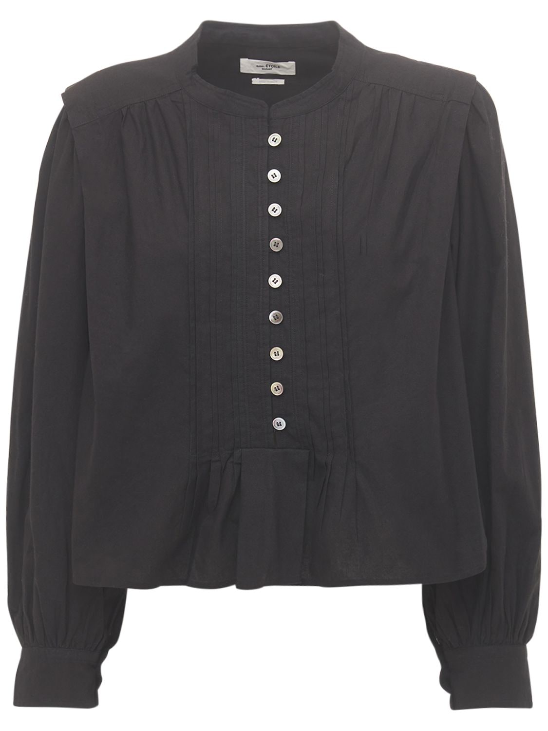 Isabel Marant Étoile Okina Cotton Poplin Blouse In 01bk Black | ModeSens