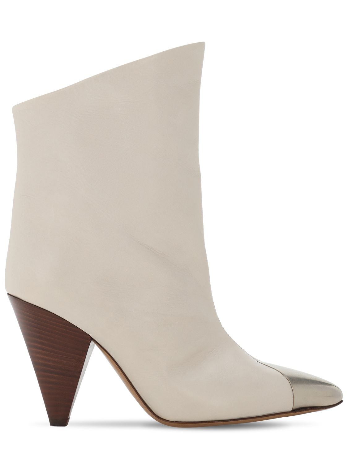 ISABEL MARANT 90MM LAPEE LEATHER ANKLE BOOTS,73IE1C001-MJBXSA2