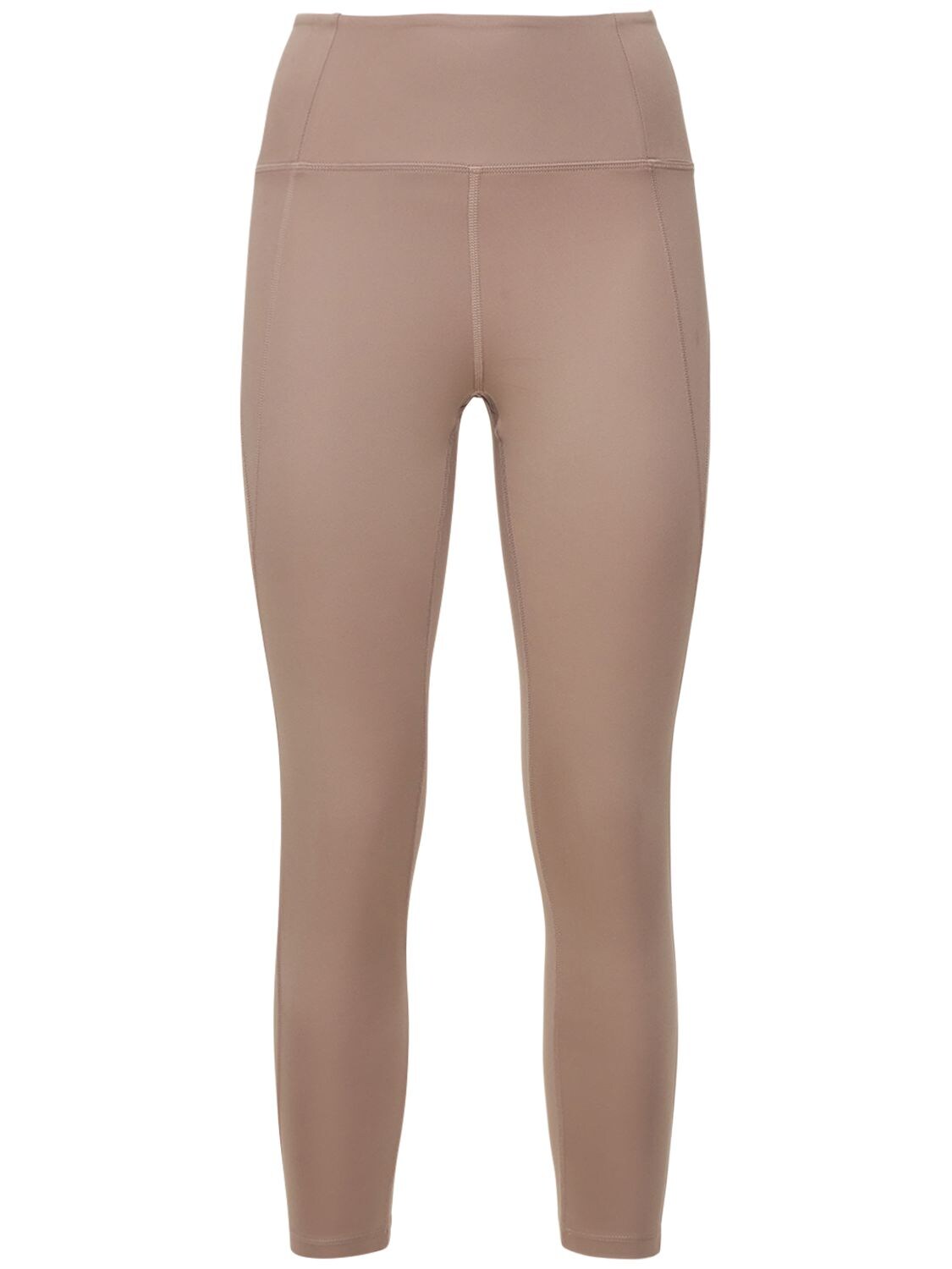 Girlfriend Collective Compressive Recycled Polyester-blend Leggings In Beige,brown