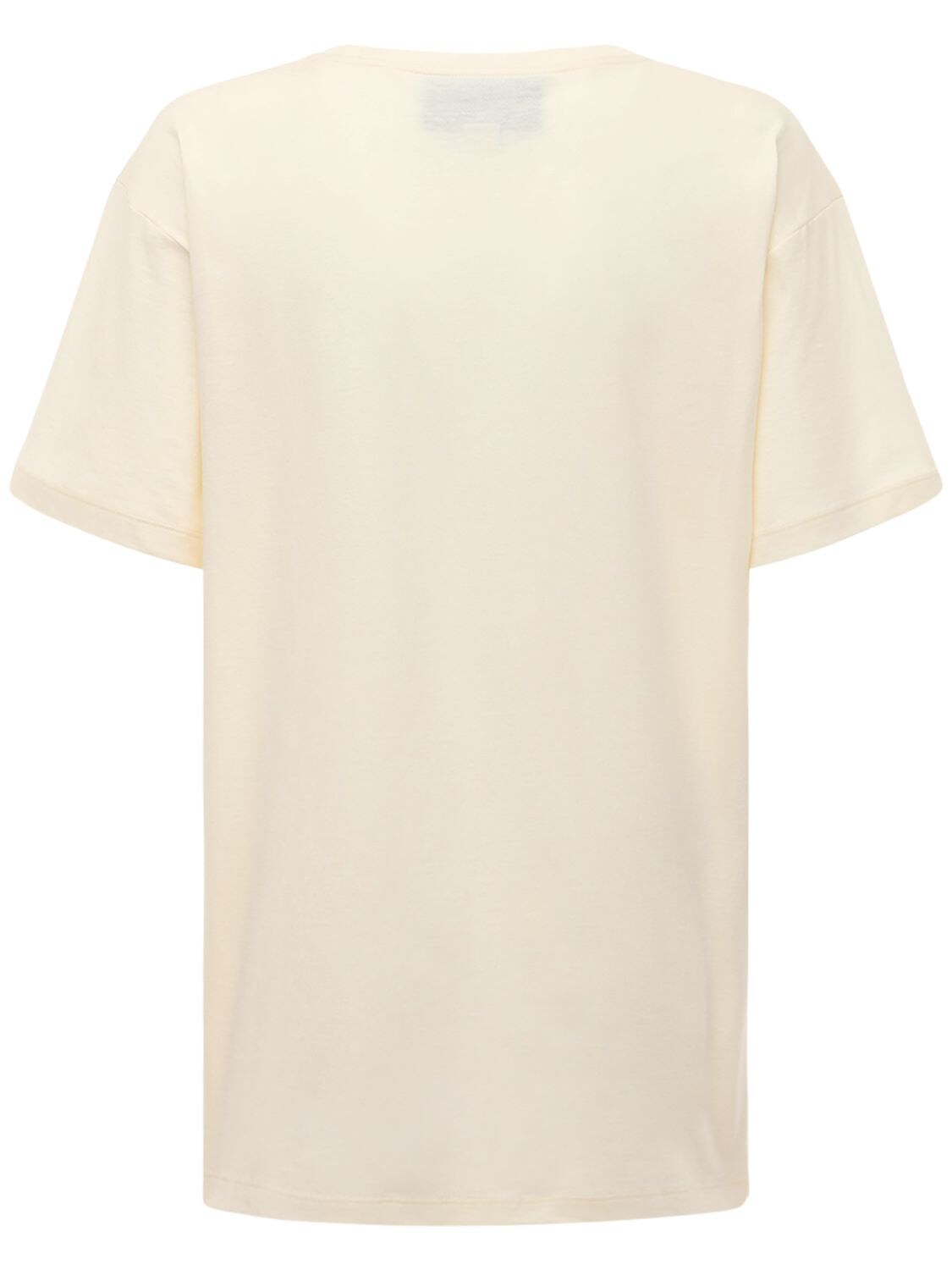Shop Gucci Printed Cotton Jersey T-shirt In White