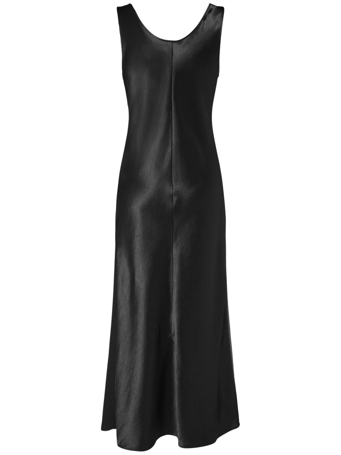 Shop Max Mara Satin Midi Dress In Black