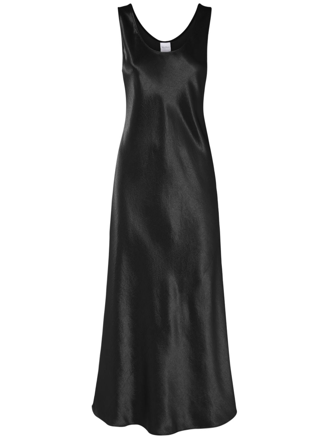 Max Mara Satin Midi Dress In Black