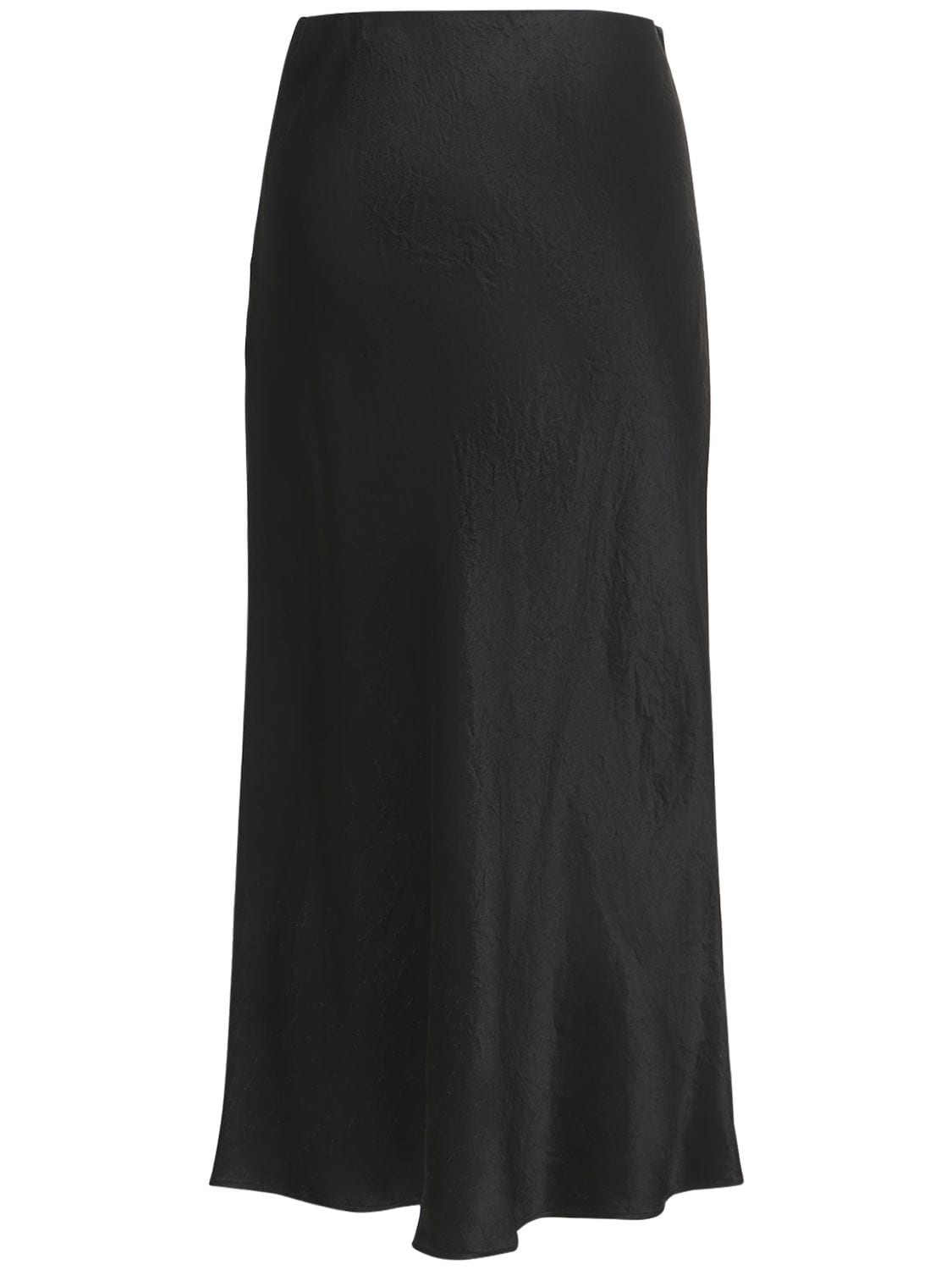 Shop Max Mara Alessio Flared Satin Midi Skirt In Black
