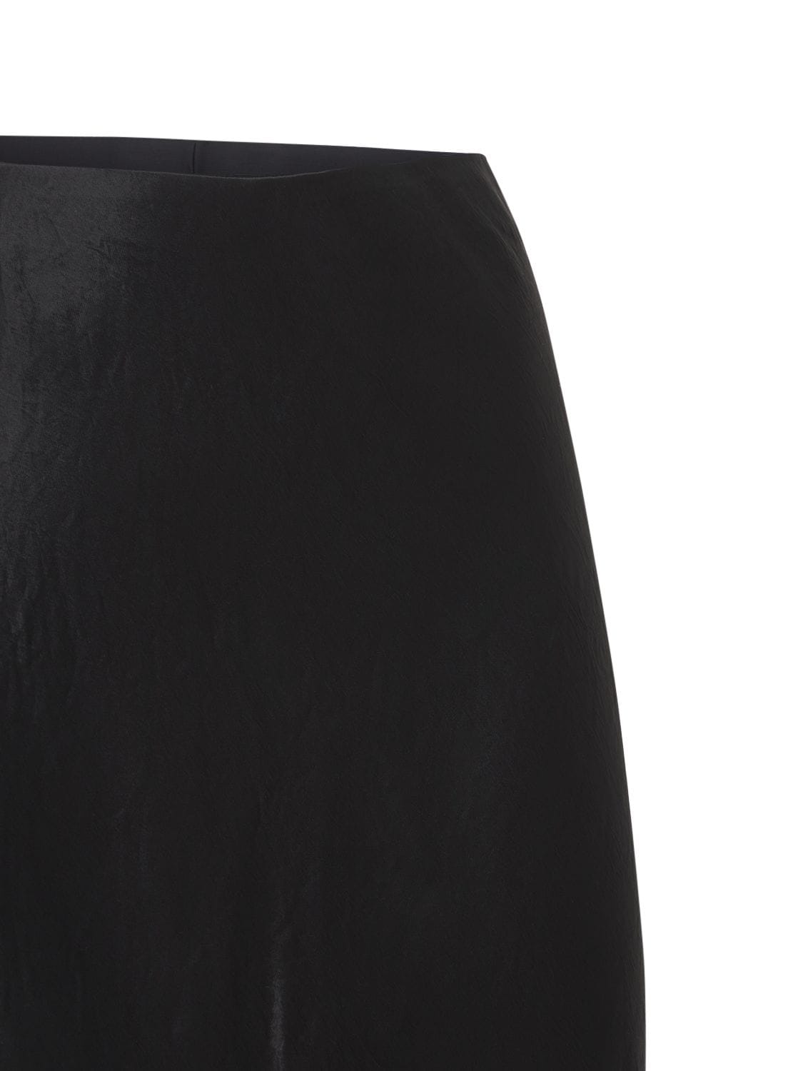 Shop Max Mara Alessio Flared Satin Midi Skirt In Black