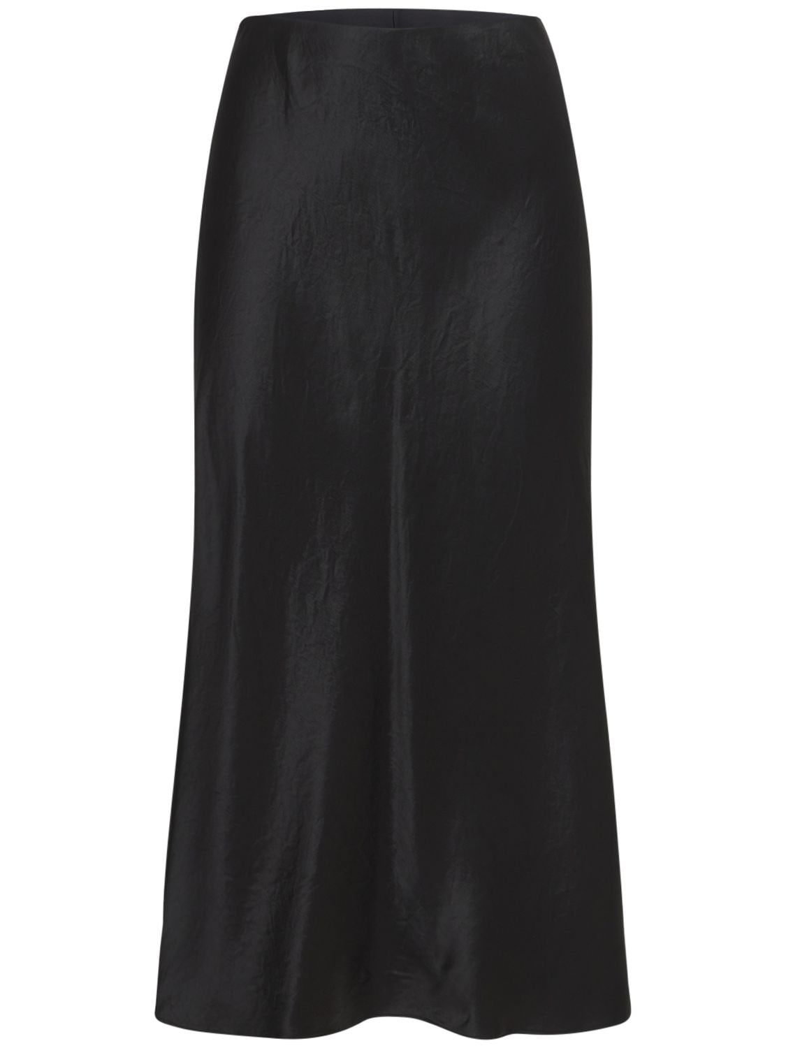 Image of Satin Flared Midi Skirt