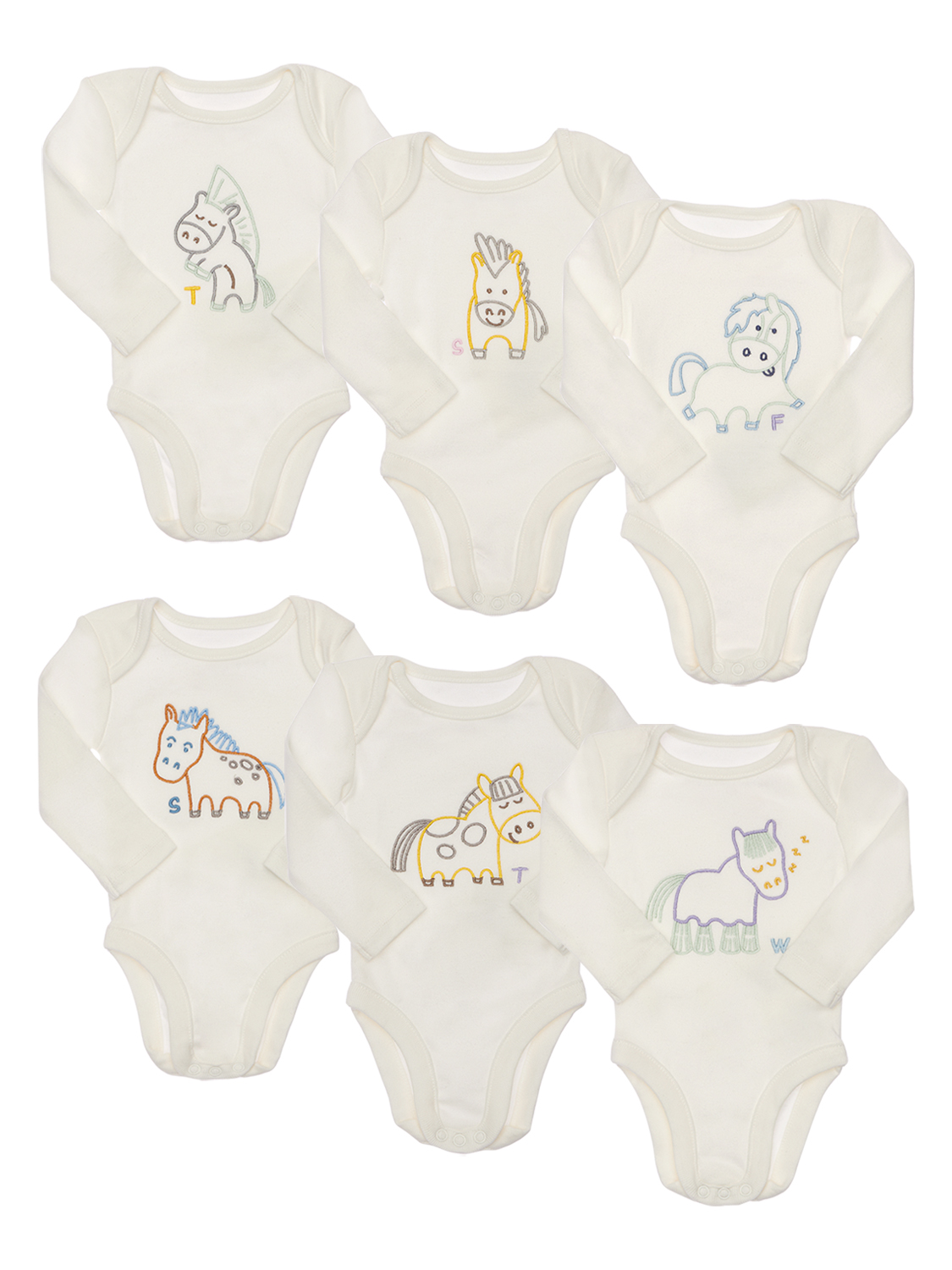 Set Aus 7 Bodys Aus Baumwolljersey
