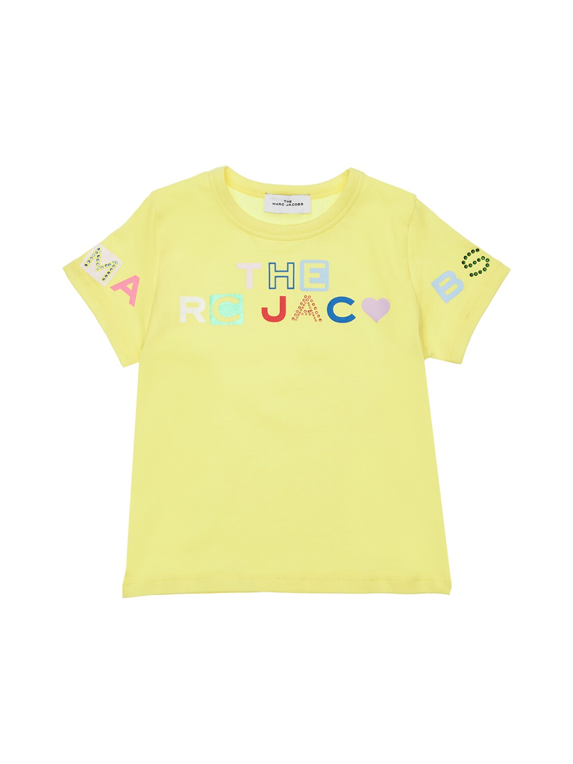 Little Marc Jacobs Kids' Logo Print Cotton Jersey T-shirt In Yellow