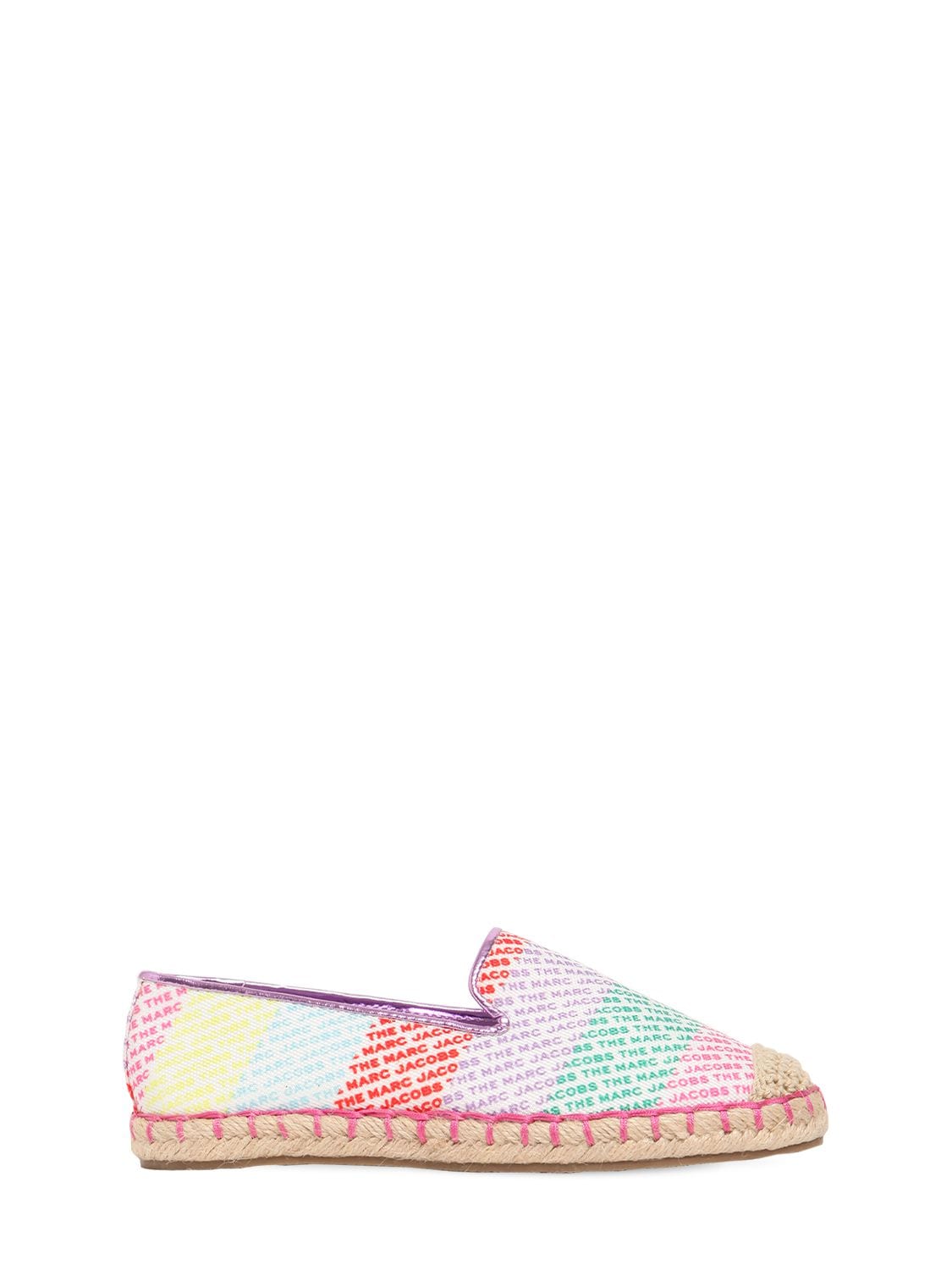 Little Marc Jacobs Kids' All Over Logo Cotton Canvas Espadrilles In ...
