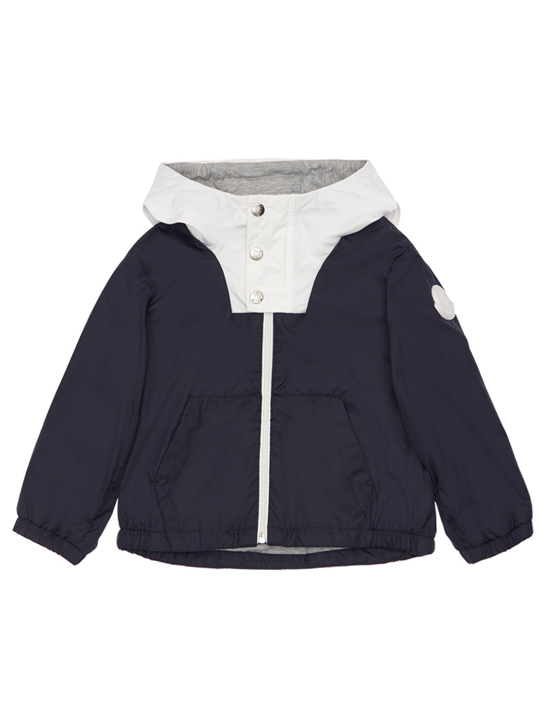 Moncler Kids' Euteche Hooded Nylon Jacket In Navy