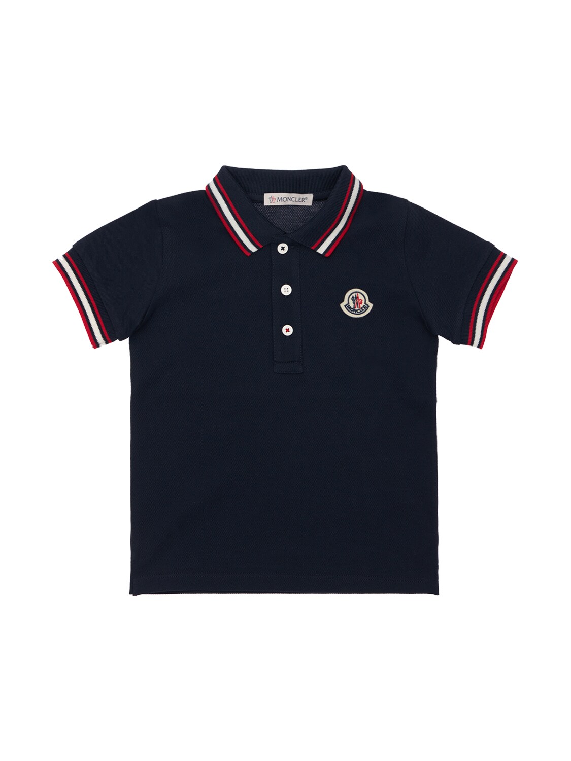 Moncler Kids' Cotton Piquet Polo Shirts In Navy