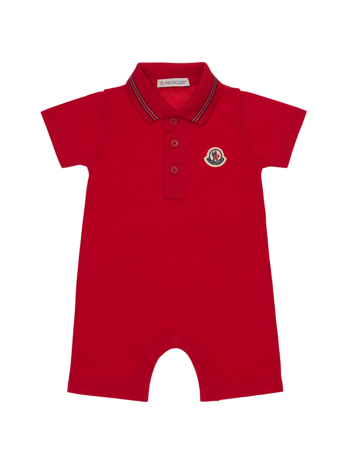 Moncler Babies' 珠地网眼棉连体衣 In Red