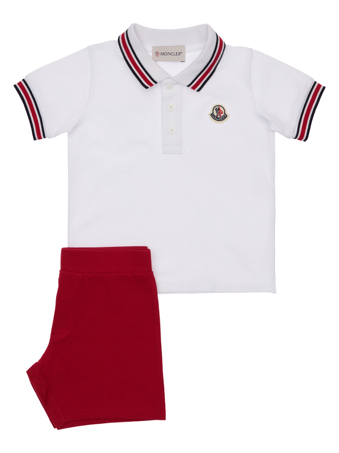 Moncler Kids' Cotton Jersey T-shirt & Pants In White,red