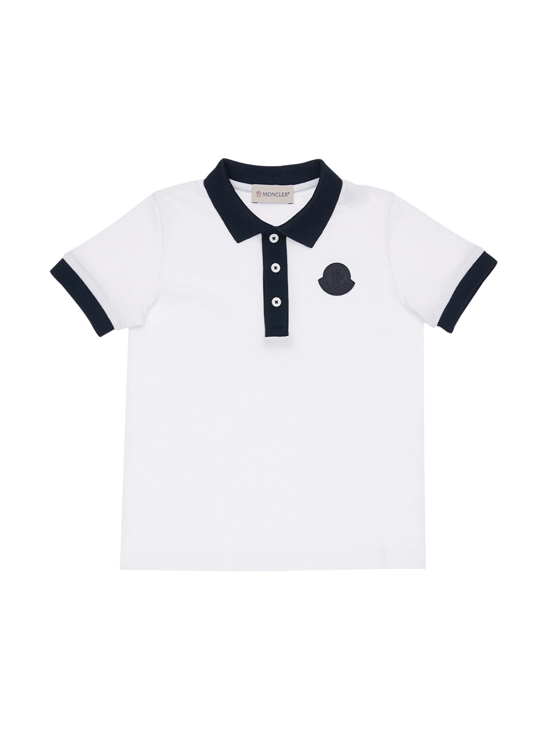 Shop Moncler Cotton Jersey Polo & Shorts In White,navy
