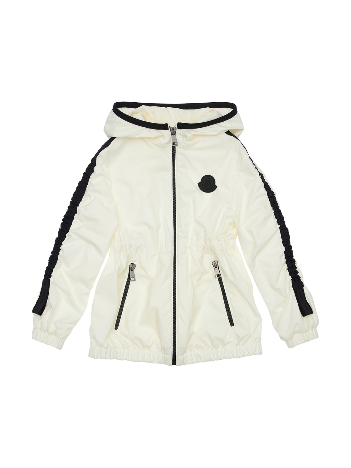 Moncler Kids' Denata Hooded Nylon Jacket In White