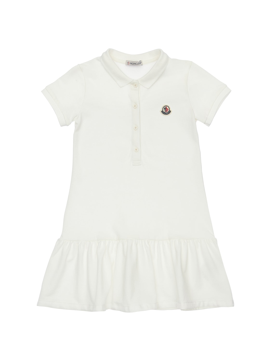 Moncler Kids' Cotton Polo Shirt Dress In White