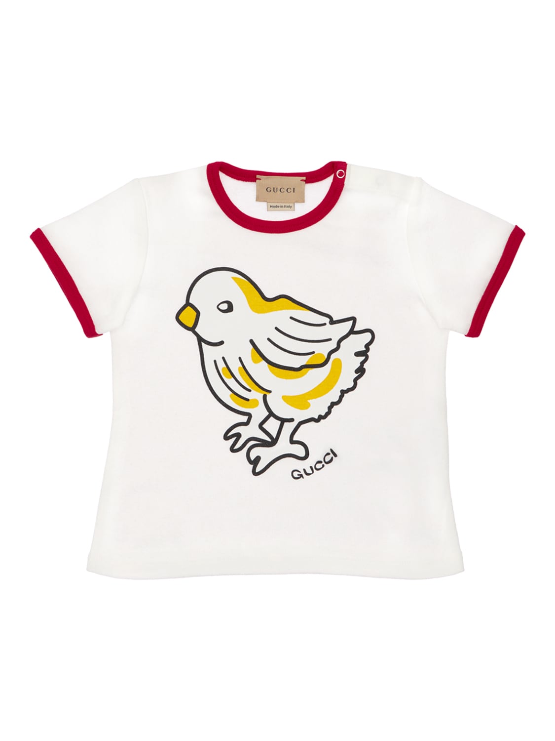 Bird Print Cotton & Linen T-shirt