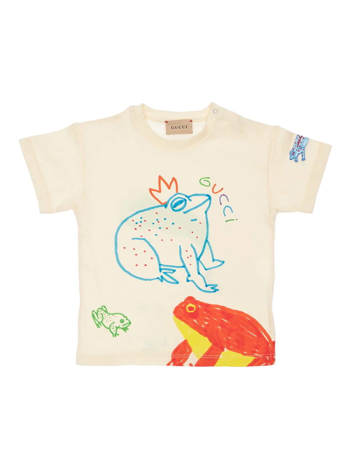 Gucci Kids' Baby Cotton T-shirt With Diana Blu Illustration In White