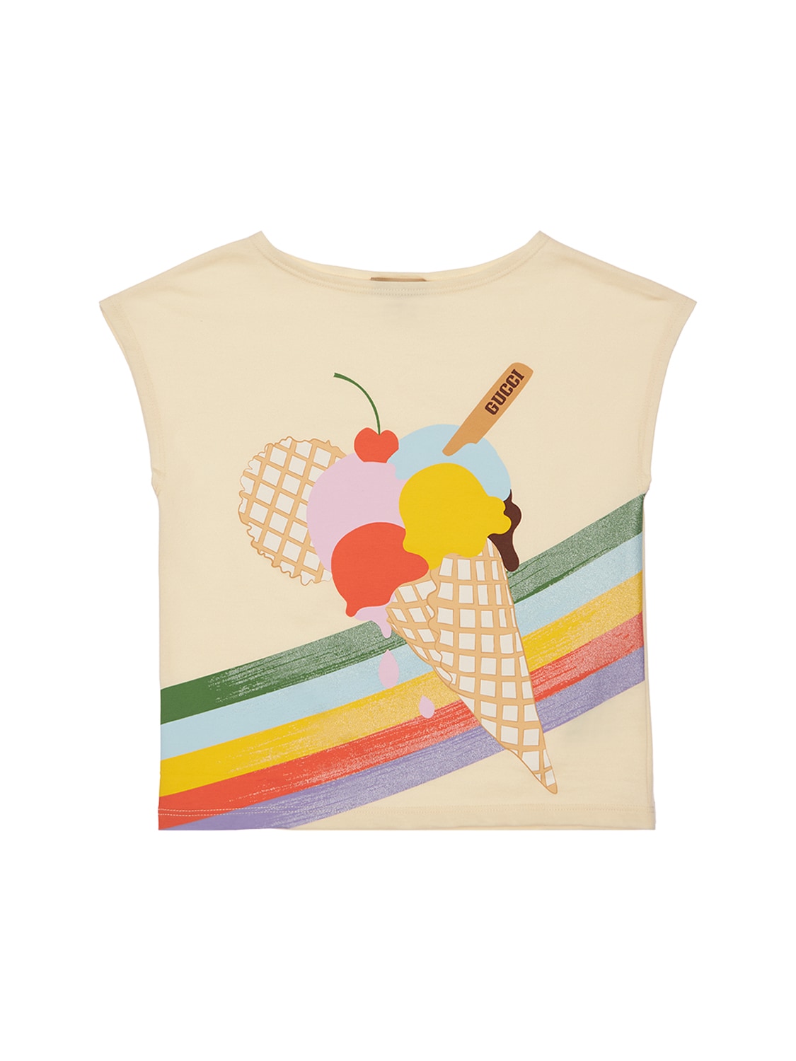 GUCCI 冰淇淋印图织棉T恤,73IFH7042-OTC1NG2