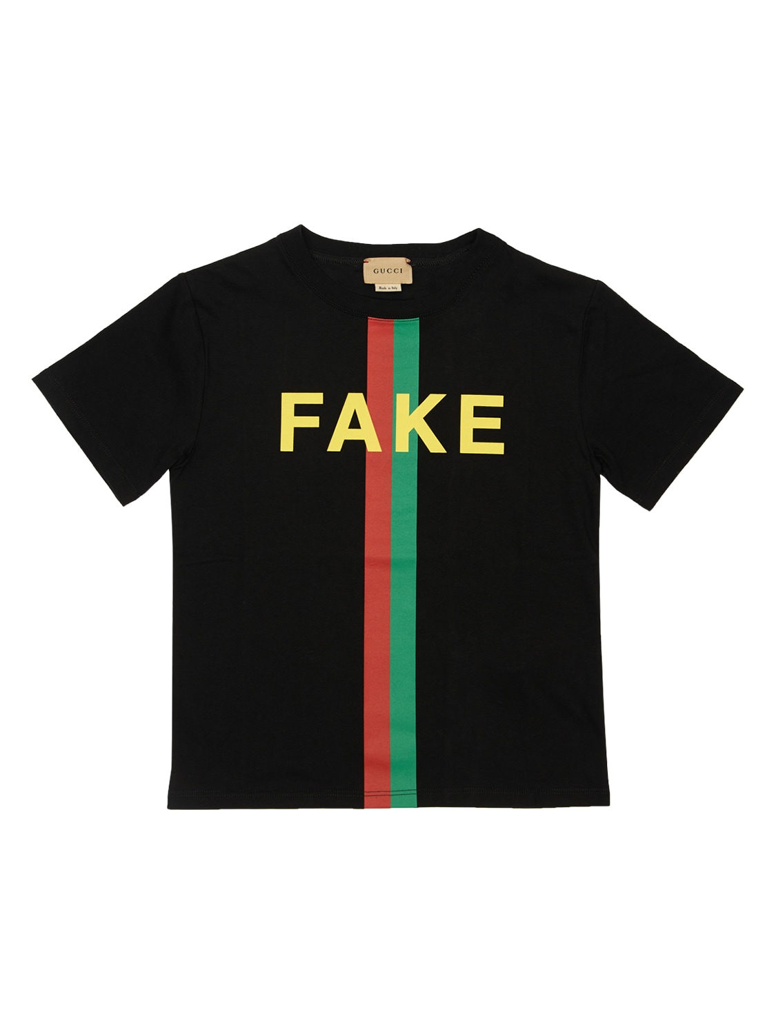 Fake Print Cotton Jersey T-shirt